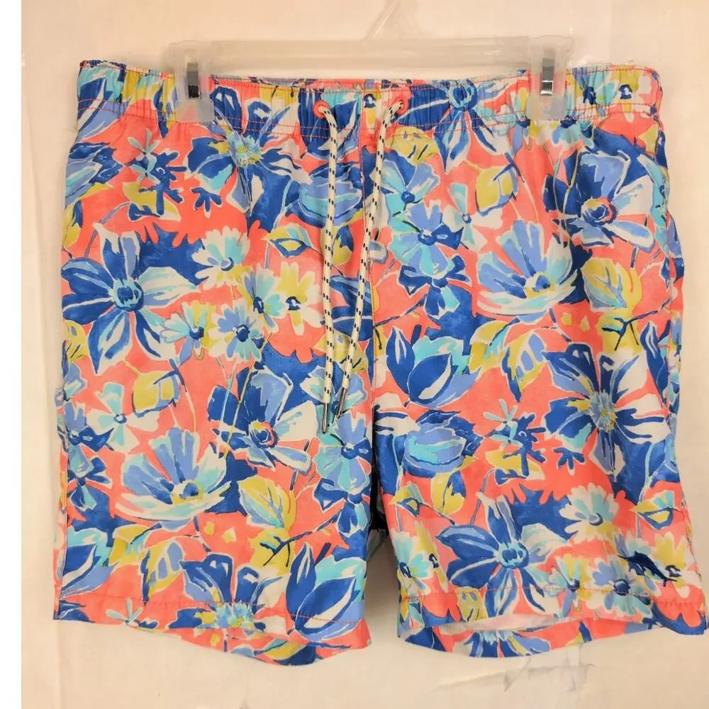 Tommy Bahama Relax blue floral swim trunks Size Small Beachy Tropical Vacation